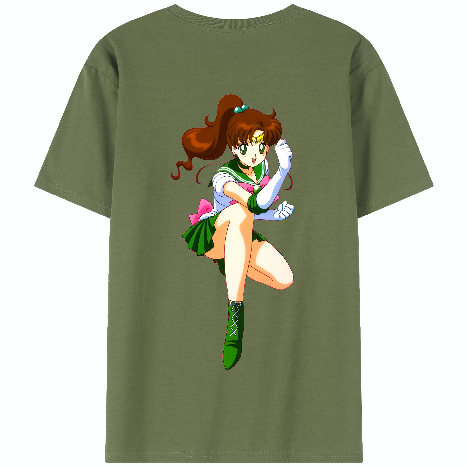 （画像用） 美少女戦士セーラームーン 木野 まこと きの まこと Sailor Moon Kino Makoto （セーラージュピター；Sailor Jupiter） 綿100％半袖Tシャツ（背面プリント）